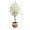 5ft. Artificial White Bougainvillea Tree with Basket